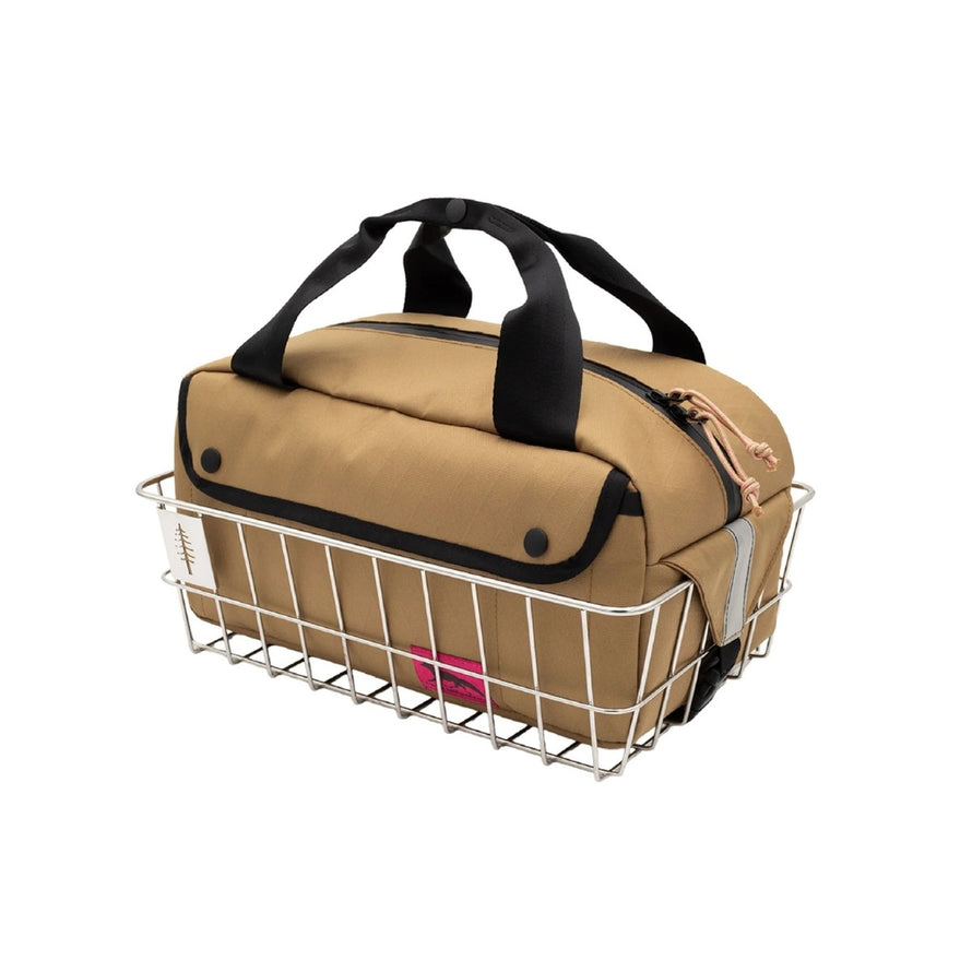 Sacoche Swift Industries Sugarloaf pour panier vélo en khaki, idéale pour transporter vos essentiels avec style