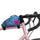 Sacoche top tube Moxie Swift Industries bleu multicolore fixée sur cadre vélo pour un rangement pratique et design