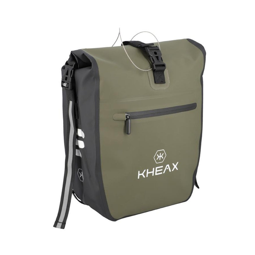Sacoche de vélo Izoard Mini Kheax kaki, fonctionnelle et résistante, idéale pour vos trajets quotidiens à vélo