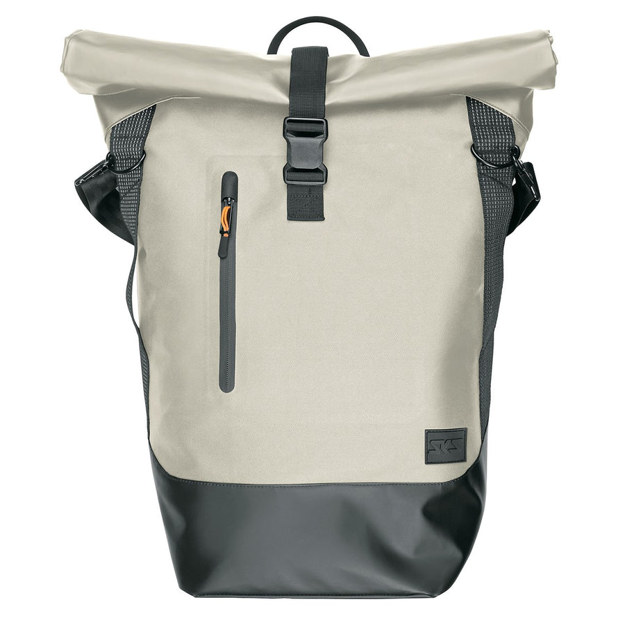 Sacoche vélo beige SKS Infinity Urban Sidebag 20L, étanche et résistante pour déplacements urbains