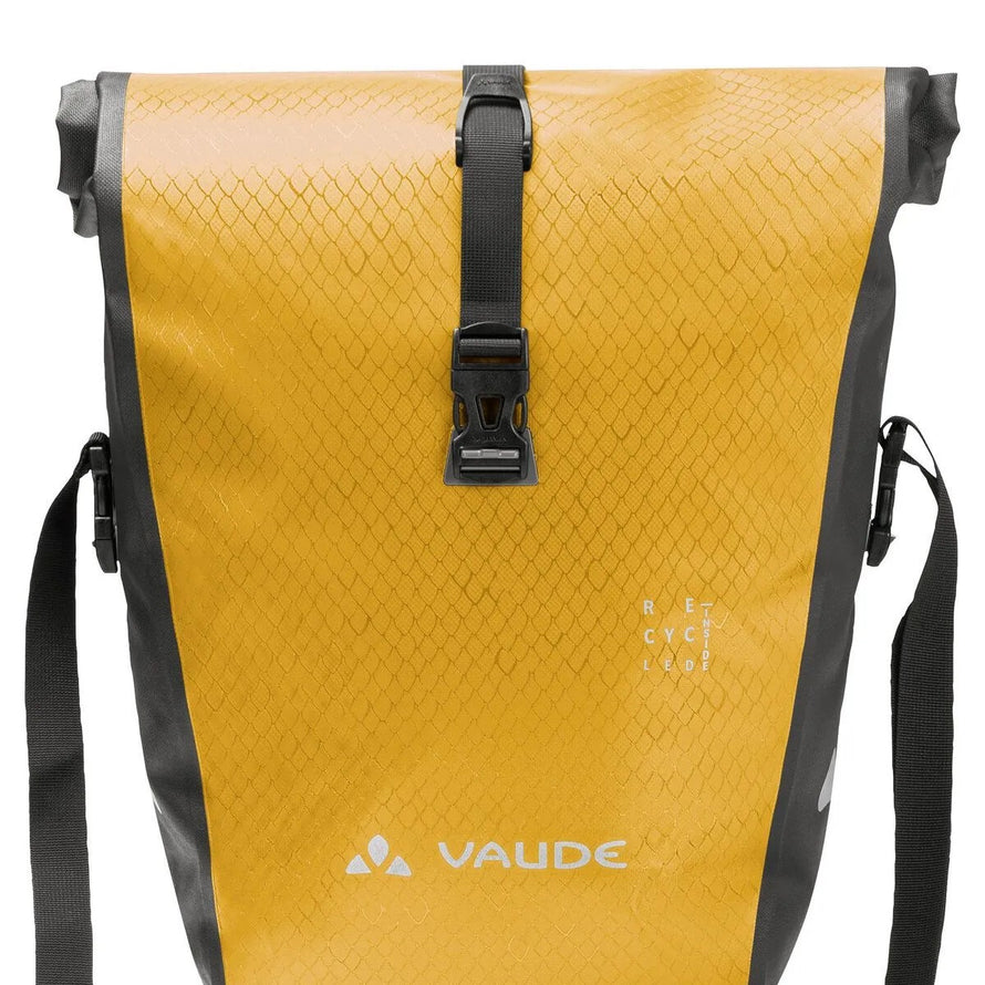 Sacoche vélo Vaude Aqua Back 24L recyclée jaune, étanche et robuste pour trajets urbains et vélotaf quotidien