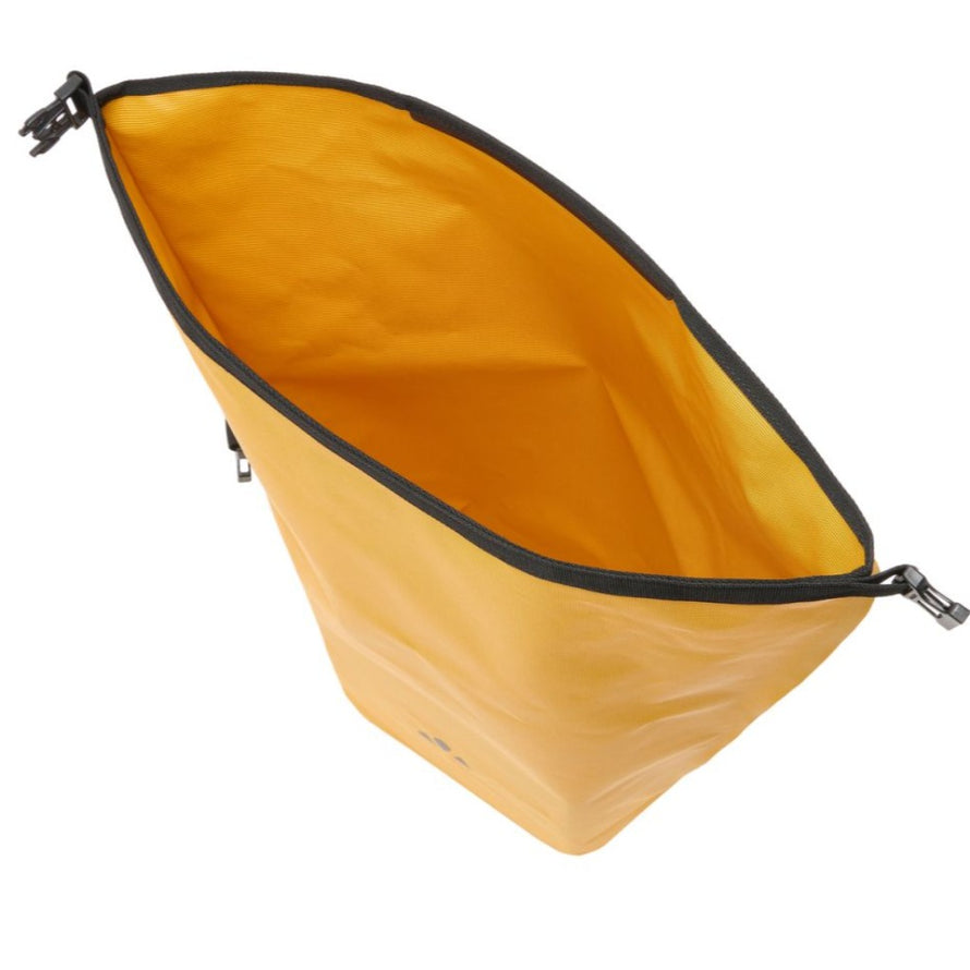 sacoche vélo urban cargo vaude 2 en 1 jaune vue de l'intérieur de la sacoche
