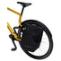 sacoche vélo urban cargo vaude 2 en 1 jaune vue du panier vide monté sur vélo