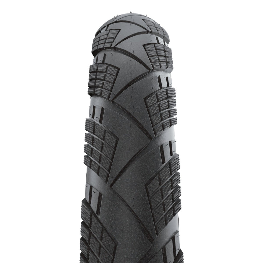 Pneu Schwalbe Marathon Efficiency Raceguard 26 pouces alliant robustesse et rendement pour cyclistes exigeants