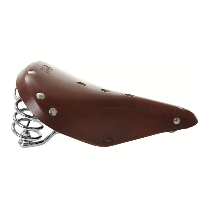 Selle cuir vintage Contec Classic Exclusiv Trekking 33, design rétro et confort pour cyclistes passionnés