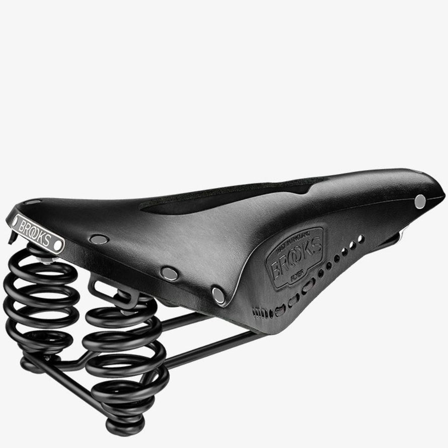 selle de vélo en cuir avec suspension et canal central Flyer Carved Brooks black