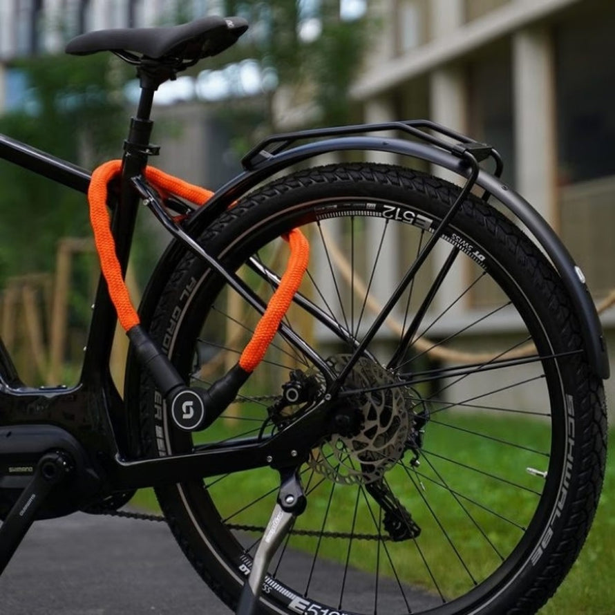Antivol velo connecte Serea Smart Lock Swift D6 orange securisant velo avec controle par telephone