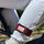 Serre-pantalon reflechissant Suzon et Suzette avec rayures bleu et rouge pour cyclistes urbains