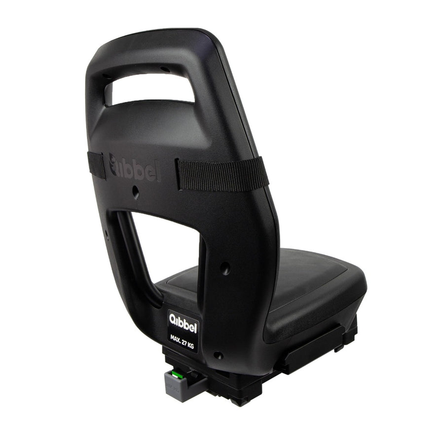 Siege arriere enfant Qibbel Junior 6+ compatible porte-bagages MIK HD, securite et confort pour velo