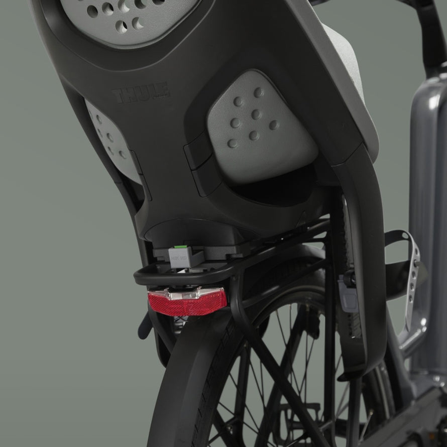 Siege velo enfant arriere Thule Yepp 2 compatible porte-bagages MIK HD noir et gris