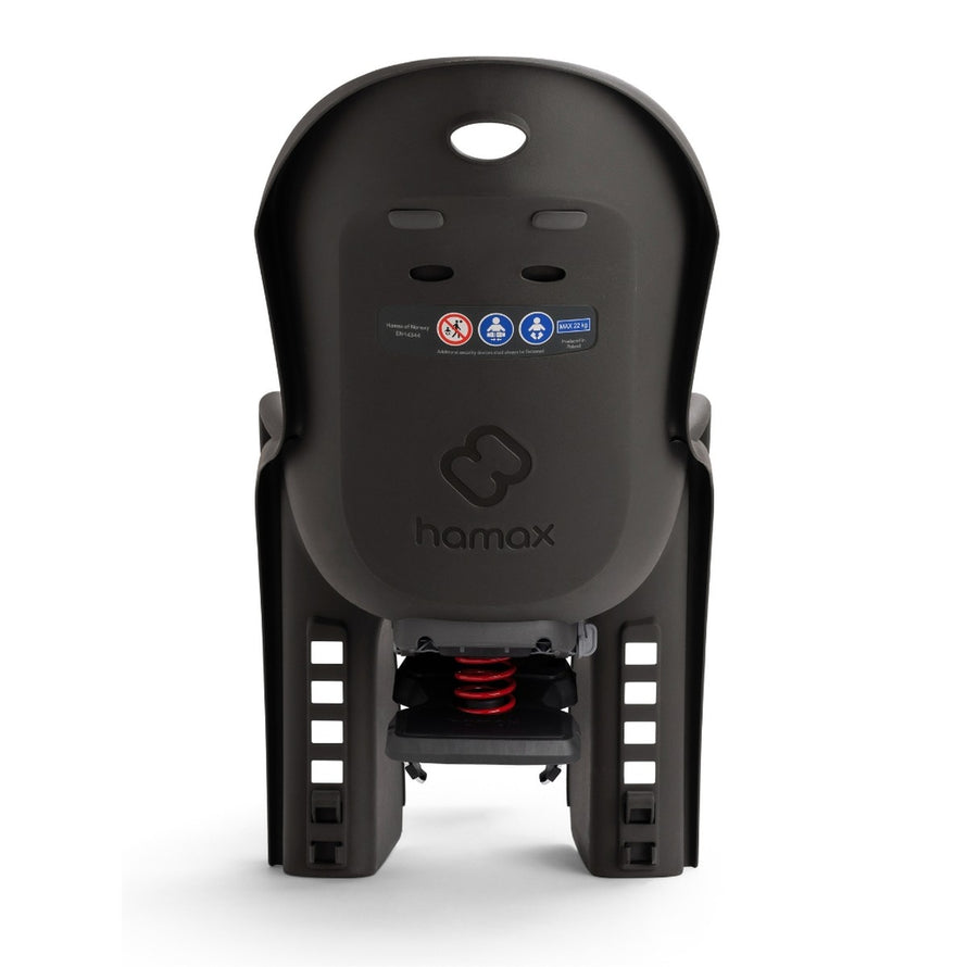 Siege velo enfant Hamax Amiga avec suspension pour porte-bagages, securite et confort pour vos trajets a velo