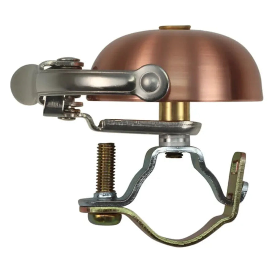 Sonnette de vélo mini Suzu Crane fixation collier de serrage finition brushed copper