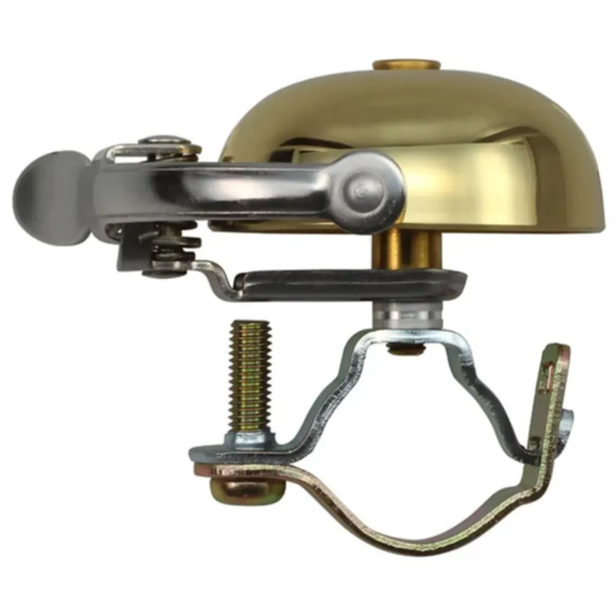 Sonnette de vélo mini Suzu Crane fixation collier de serrage finition gold