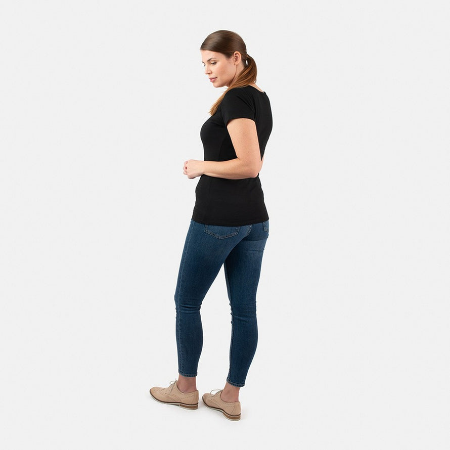 Sous-vêtement manches courtes femme en laine mérinos Cali Scoop de Weathergoods Sweden, idéal pour confort thermique