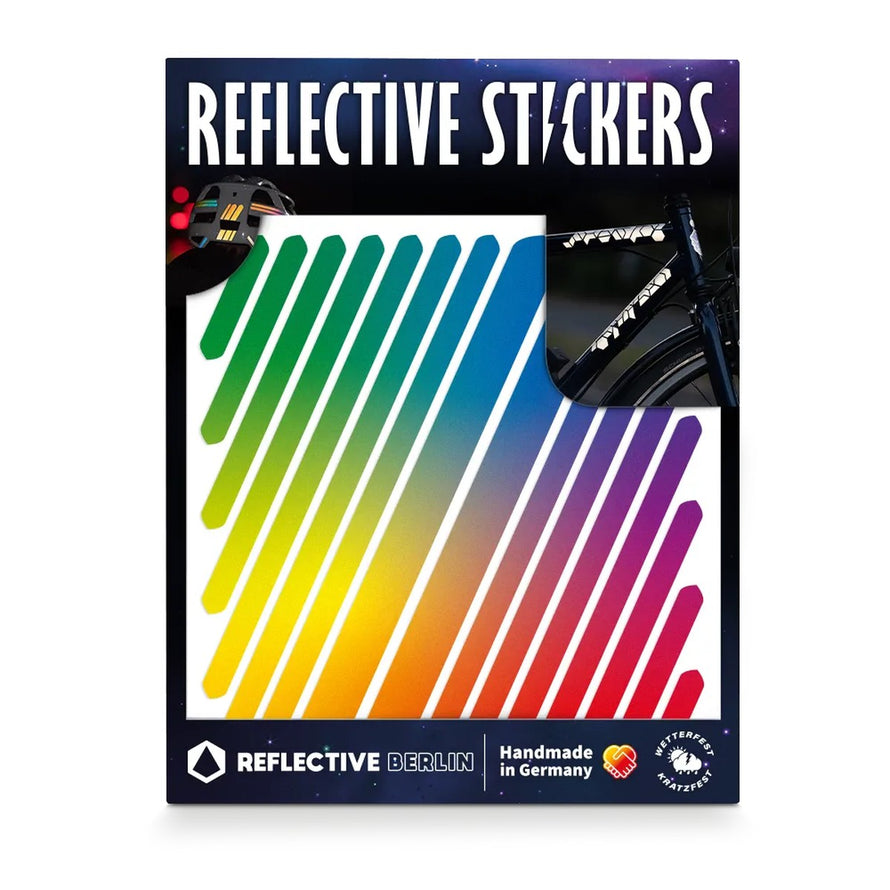 Stickers rayures couleurs pour velo et casque Reflective Berlin modele securite et visibilite optimale