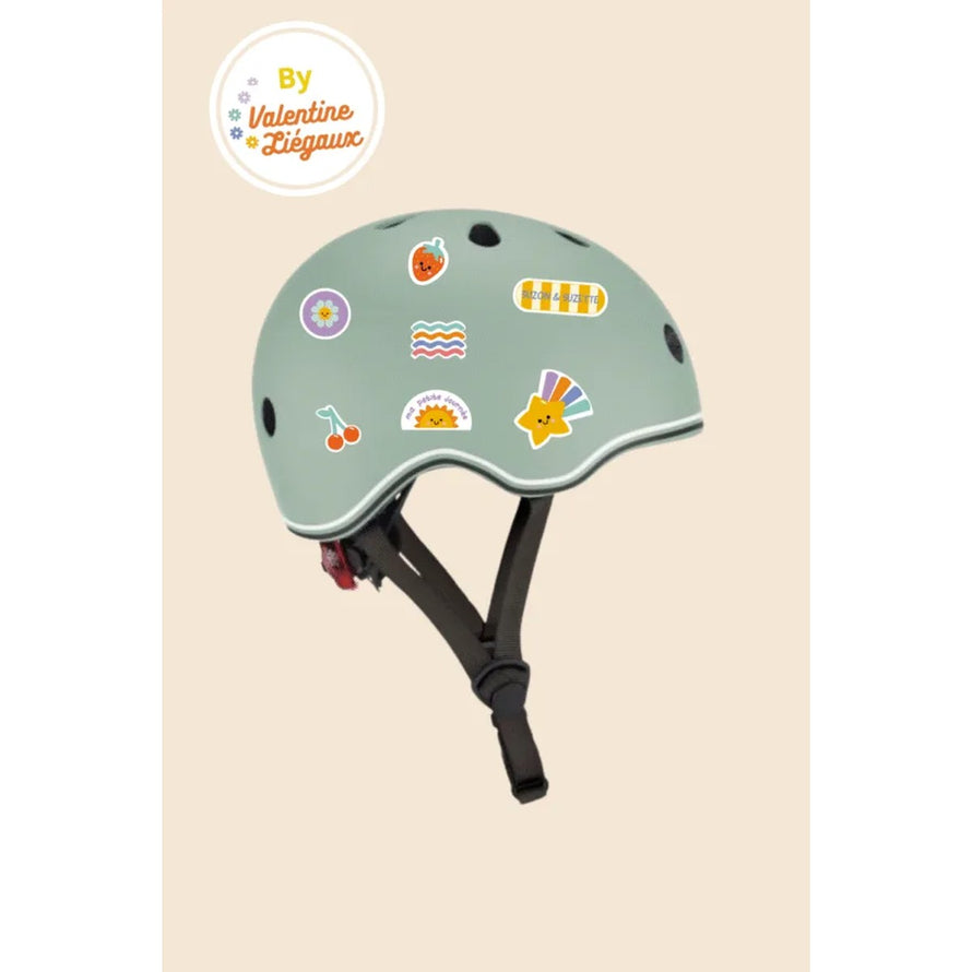 Stickers autocollants reflechissants Titouan modele Suzon et Suzette pour velo et casque