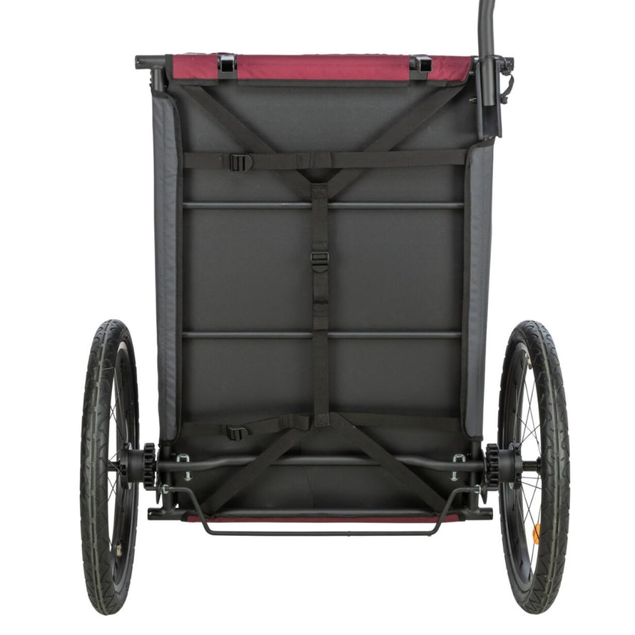 Structure robuste remorque velo pour chien Trixie modele 22kg assurant securite et stabilite pendant les trajets