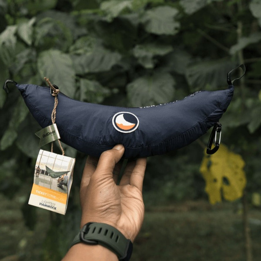 Hamac ultraléger Ticket to the Moon Lightest Hammock compact idéal pour bivouac et sorties vélo en nature