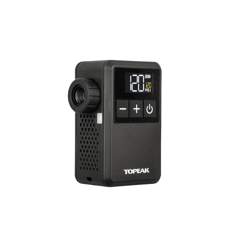 Mini compresseur electrique Topeak E-Booster Digital Mini avec affichage numerique pour gonflage precis velo