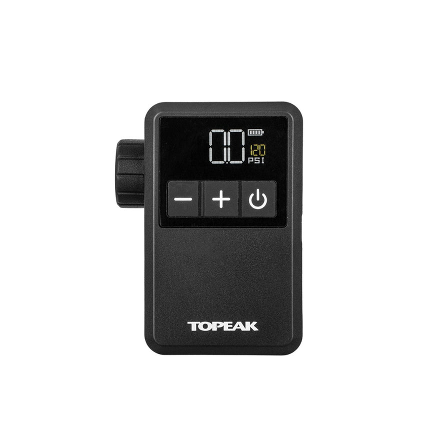 Compresseur digital Topeak E-Booster Mini avec écran et commandes précises pour gonflage vélo efficace