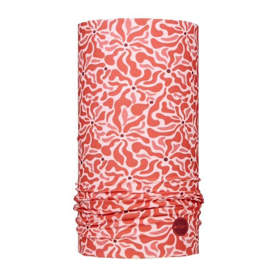 Tour de cou vélo Cairn Malawi Tube coupe-vent motif floral rose, protection légère et anti-UV pour cyclistes