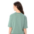 T-shirt Femme Vaude Redmont coton bio vert vue dos avec logo discret, confortable et écologique pour cyclisme