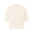 T-shirt Femme Vaude Redmont Heavyweight beige avec logo rose sur l'épaule, style et confort cyclisme