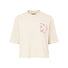 T-shirt Femme Vaude Redmont Heavyweight beige avec motif rose, style casual et confort pour le cyclisme