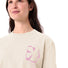 T-shirt Femme Vaude Redmont Heavyweight beige avec motif rose, confortable et stylé pour cyclisme