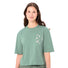 T-shirt Femme Vaude Redmont Heavyweight vert avec motif graphique clair, confortable et stylé pour cyclisme