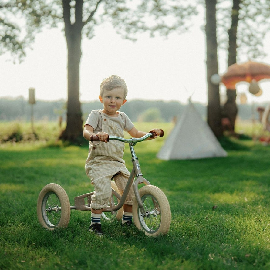 Draisienne evolutive 2-en-1 Urban Iki beige convertible en tricycle pour enfants en plein air
