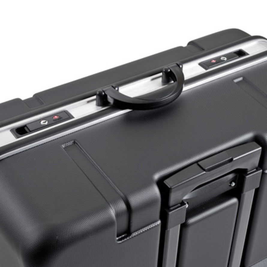 Valise rigide Foldon case b_and_w_international pour vélo Brompton avec poignée télescopique et protection renforcée