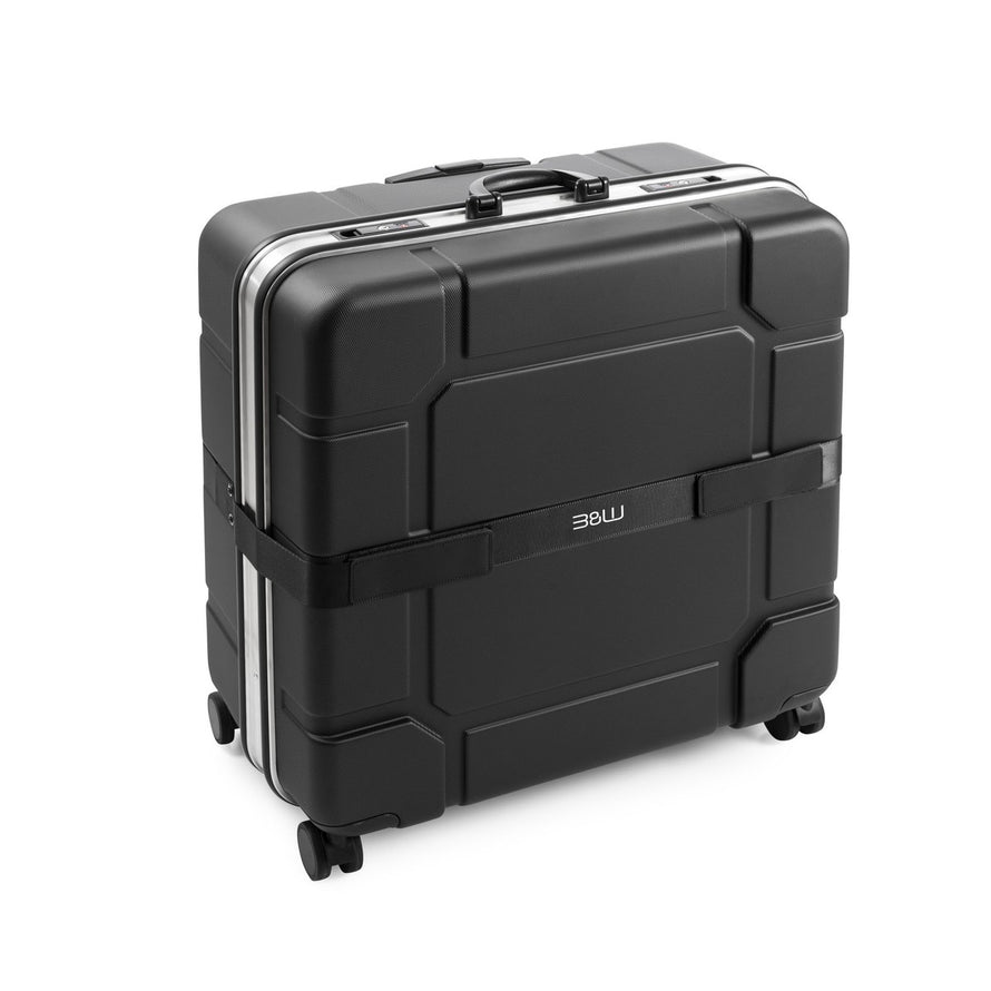 Valise rigide b_and_w_international pour vélo Brompton avec poignée télescopique et roulettes pour un transport sécurisé