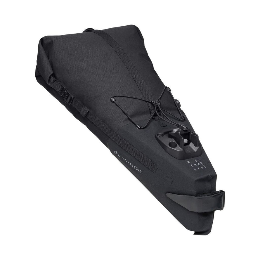 Sacoche de selle Trailsaddle Vaude noire compacte et résistante, idéale pour le rangement vélo en extérieur