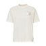 T-shirt Vaude Cyclist Casual Femme beige clair avec logo montagne stylisé sur poitrine, look naturel et eco-responsable