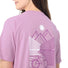 T-shirt Femme Vaude Cyclist Casual rose avec grand motif vélo et montagne au dos, style sportif et tendance