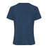 T-shirt Essential en laine pour femme Vaude bleu fonce, parfait pour le confort et la performance en velo