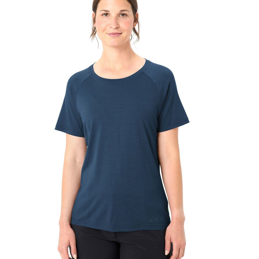 T-shirt Essential en laine pour femme Vaude, respirant et confortable pour activités vélo