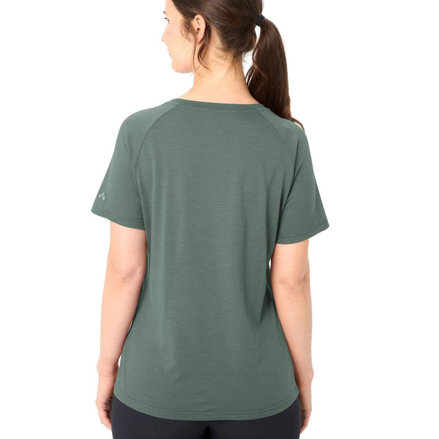 T-shirt Femme Vaude Essential merinos en laine naturelle, respirant et confortable pour le cyclisme