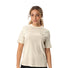 T-shirt Femme Vaude Cyclist Casual beige avec motif montagne minimaliste sur poitrine, style urbain et écologique