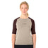 T shirt gravel femme Vaude Kuro II manches courtes bordeaux beige, respirant et adapté au cyclisme