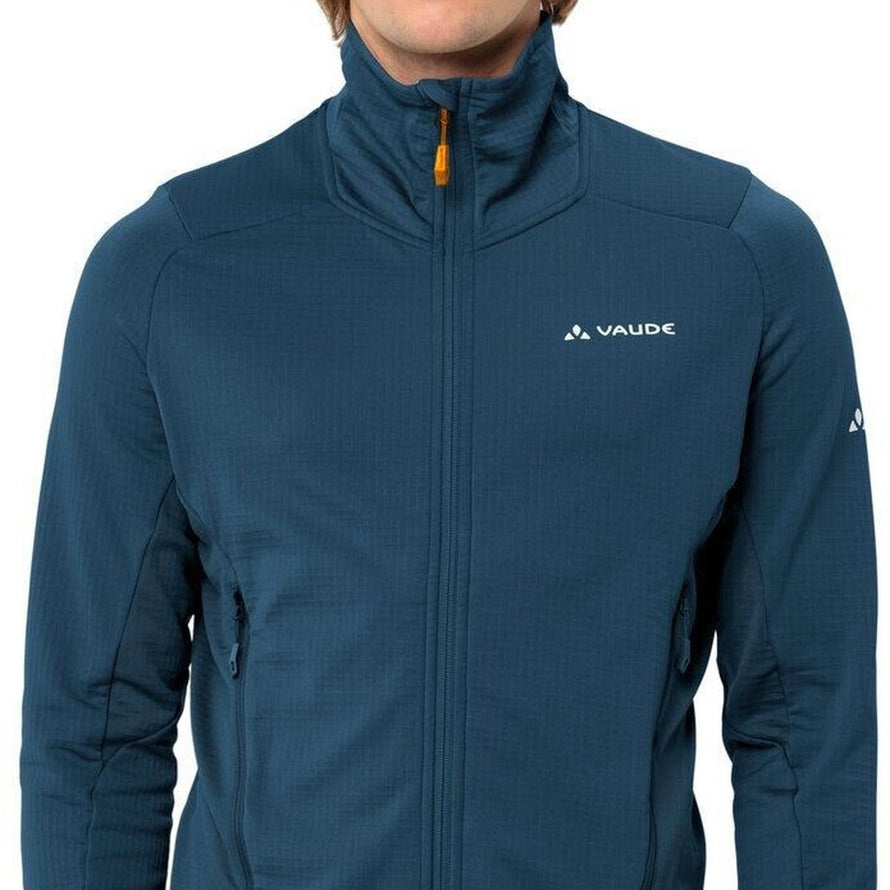 Veste polaire homme Vaude Monviso FZ II bleu petrole avec zip integral et tissu technique pour activites outdoor