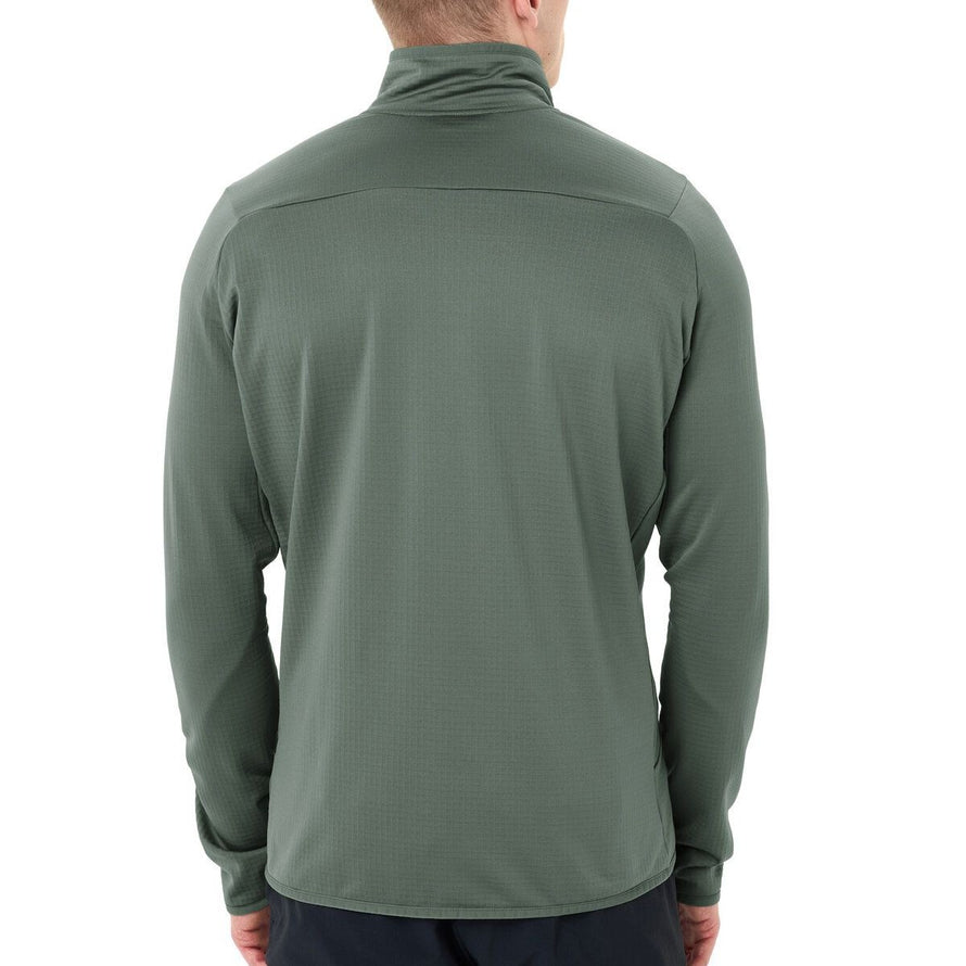 Veste polaire homme Vaude Monviso FZ II vert fonce vue dos, tissu technique pour chaleur et confort outdoor