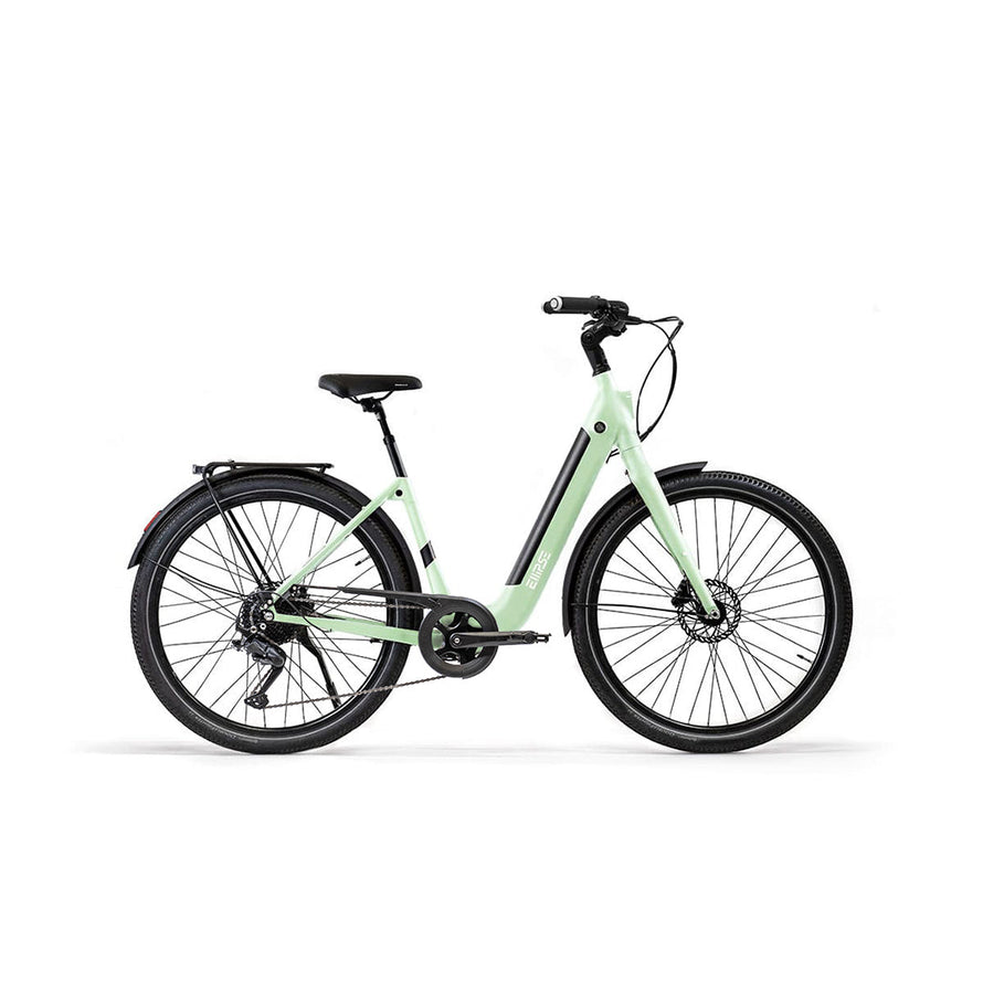 Vélo électrique Ellipse E2 ST Chaîne Fourche Rigide Vert d'eau M Tige de selle télescopique Cruiser