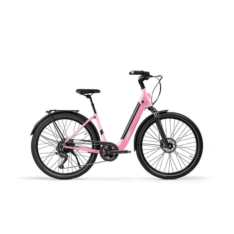 Vélo électrique Ellipse E2 ST Chaîne Fourche Suspendue Rose L Tige de selle télescopique Cruiser