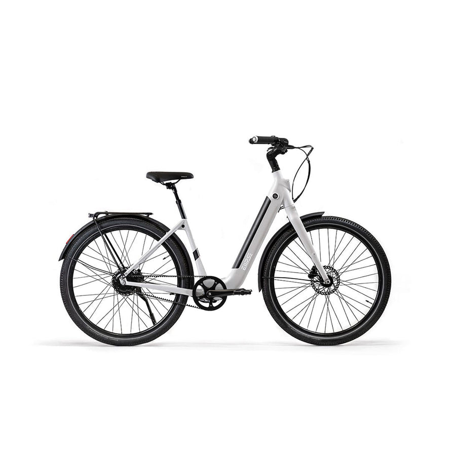 Vélo électrique Ellipse E2 ST Courroie Fourche Rigide Gris Lune L Tige de selle télescopique Cruiser