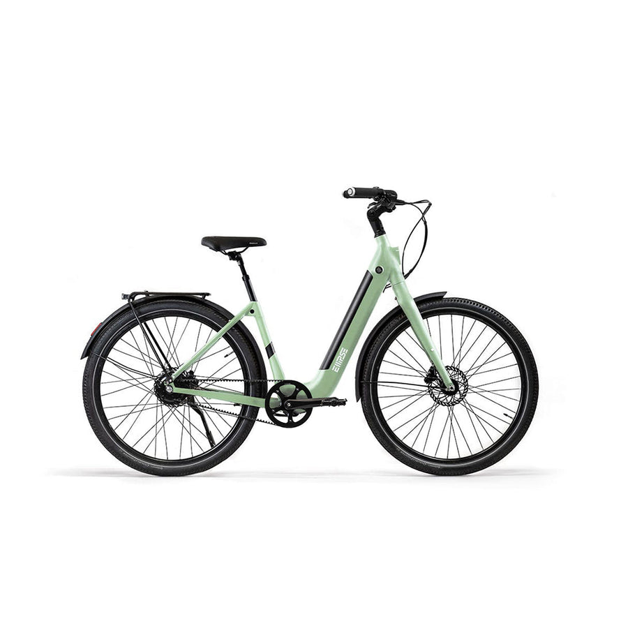 Vélo électrique Ellipse E2 ST Courroie Fourche Rigide Kaki Clair L Tige de selle télescopique Cruiser