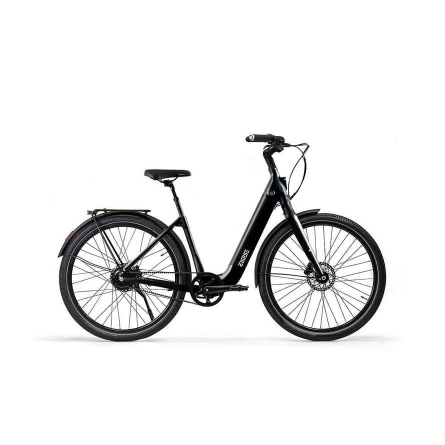 Vélo électrique Ellipse E2 ST Courroie Fourche Rigide Noir Minuit L Tige de selle télescopique Cruiser