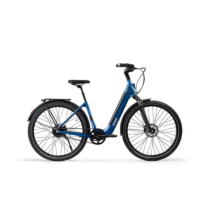 Vélo électrique clignotants intégrés Ellipse courroie fourche suspendue Bleu Pétrole M (tige de selle suspendue) Cruiser