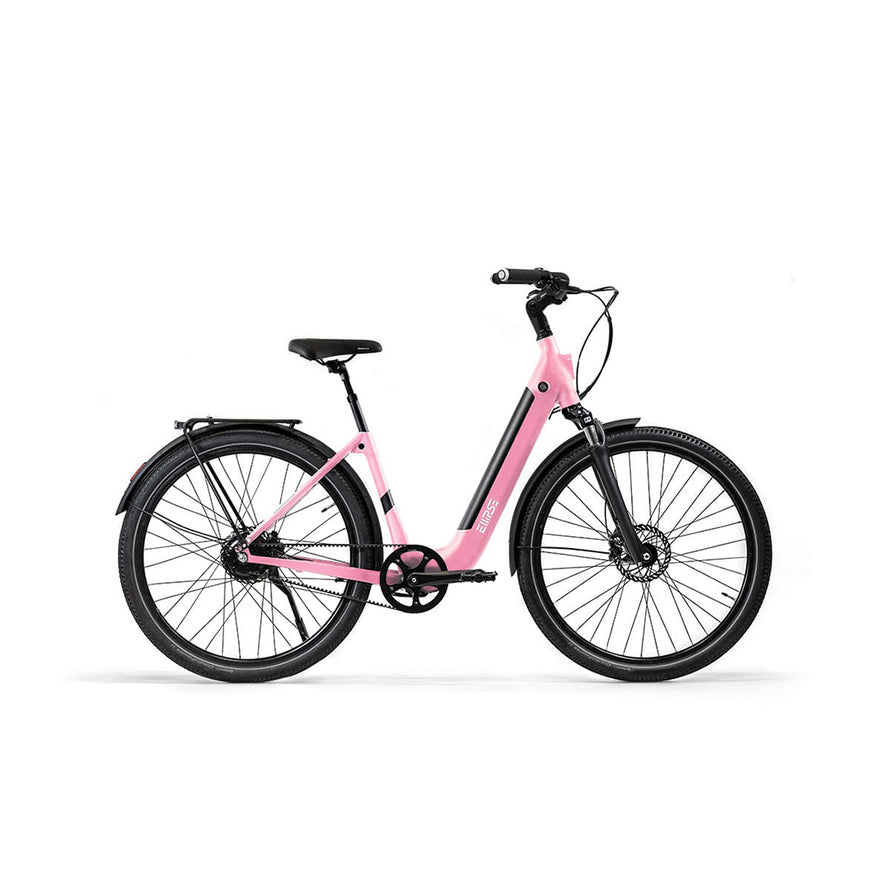 Vélo électrique clignotants intégrés Ellipse courroie fourche suspendue Rose M (tige de selle suspendue) Cruiser